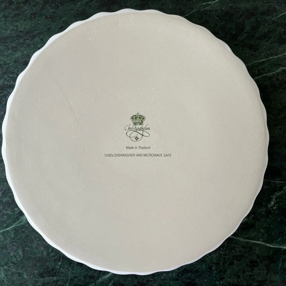 Christineholm Quiche Baking Dish White With Pink Roses. New In Box.